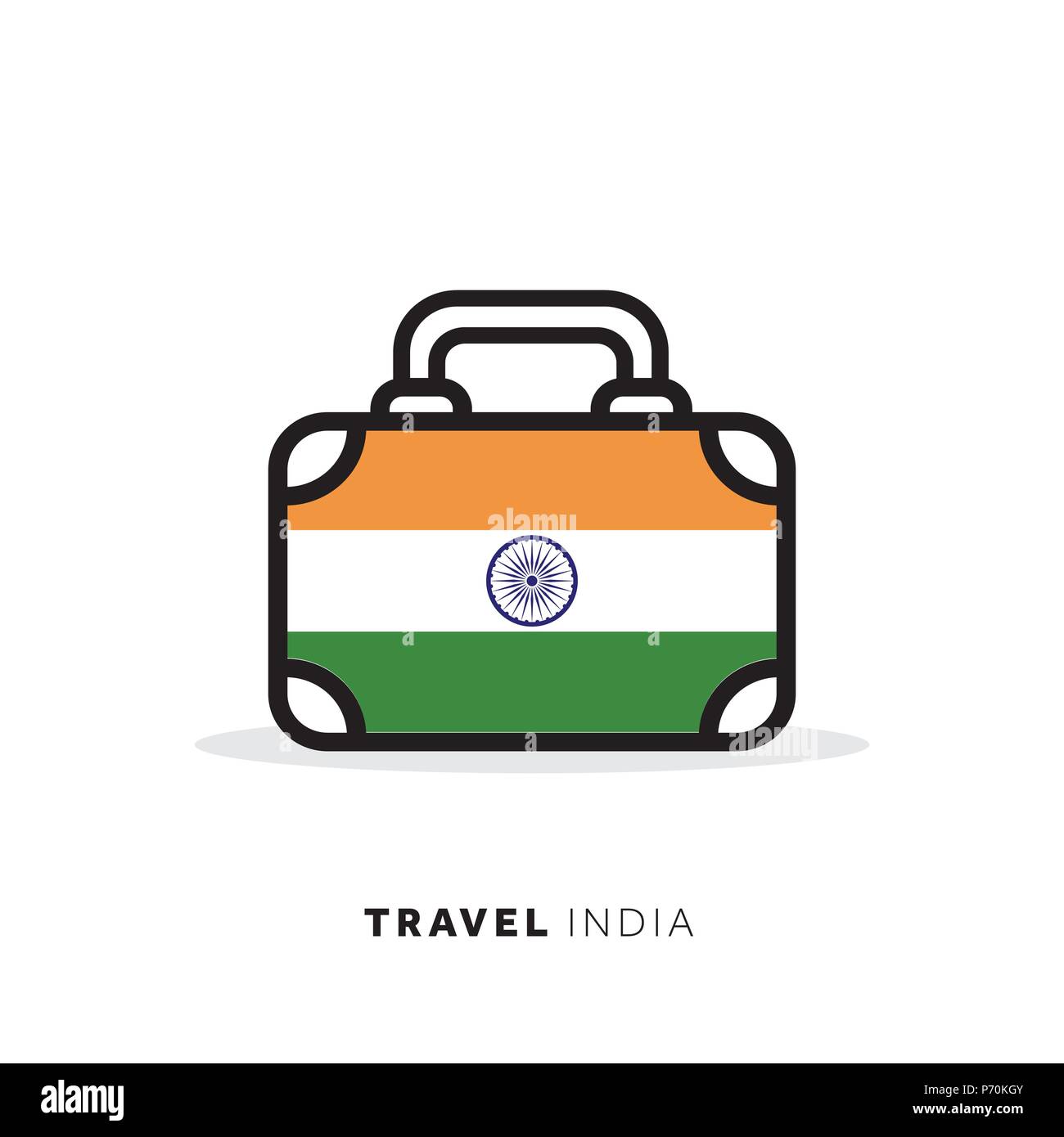 India travel concept. Suitcase vector icon with national country flag Stock Vector Image & Art