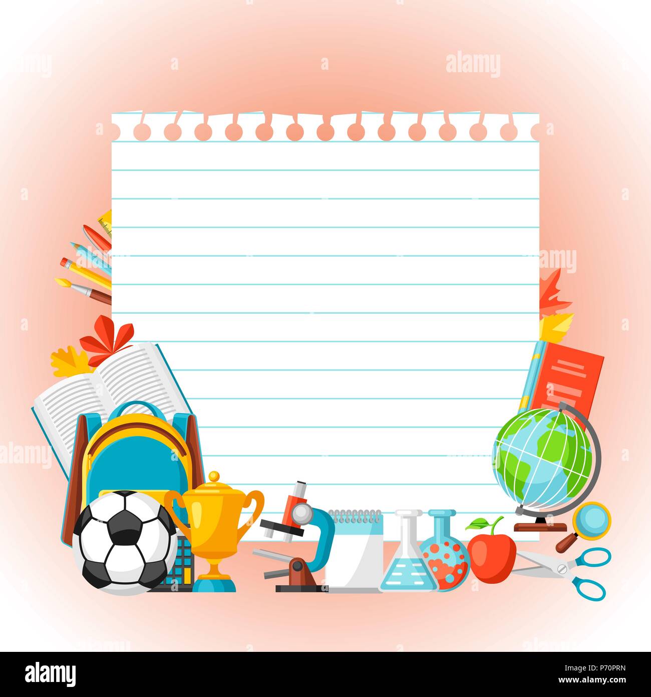 School background with education items Stock Vector Image & Art - Alamy