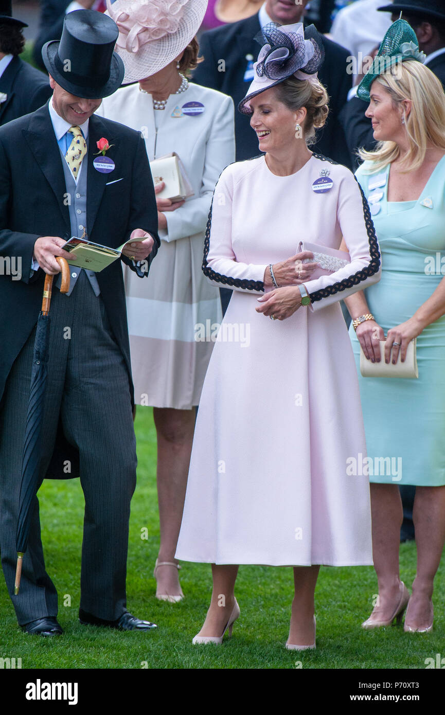 Prince Edward and The Countess of Wessex attending the first day of Royal Ascot. Stock Photo