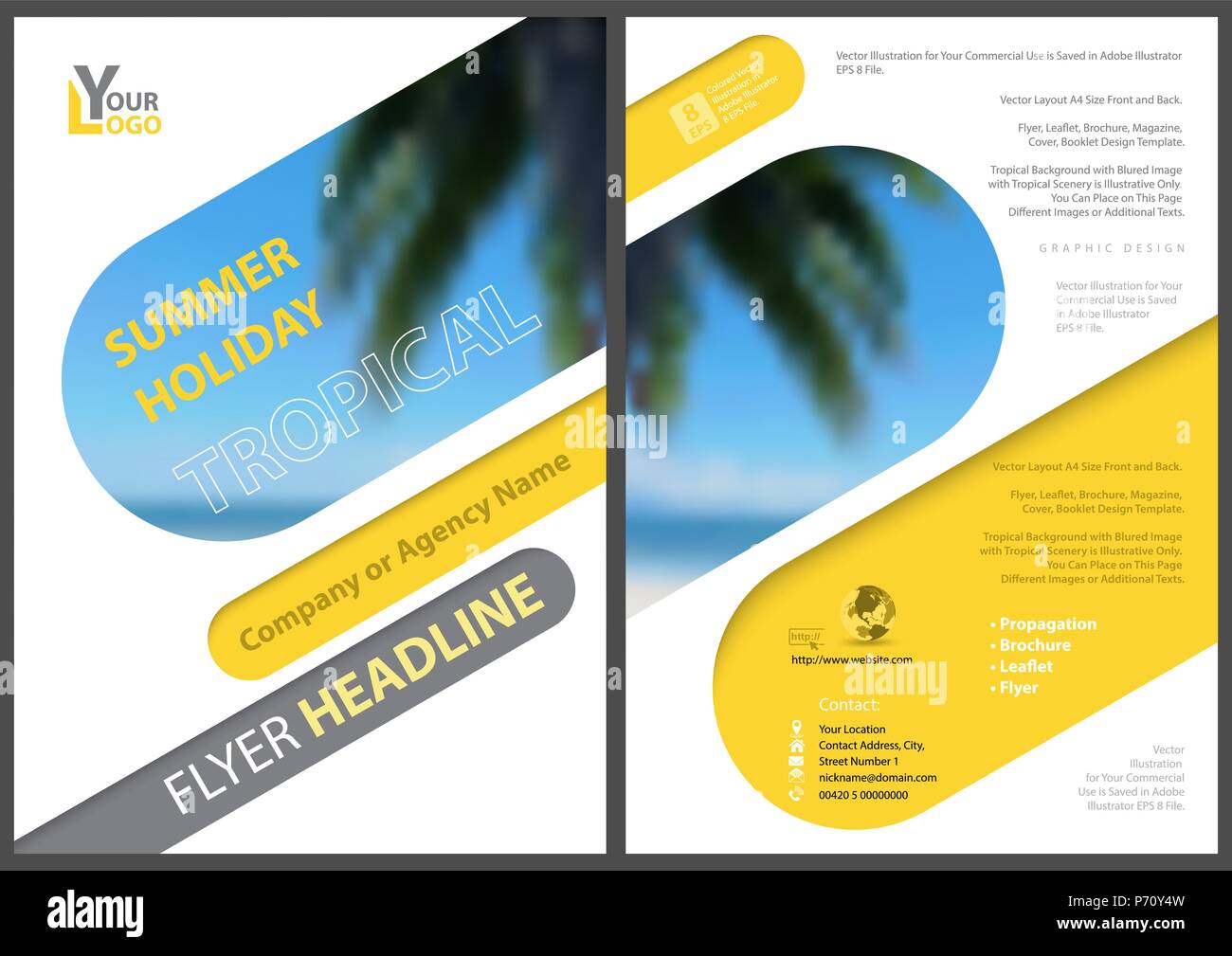 Flyer Template Summer Holiday Stock Vector Image & Art - Alamy