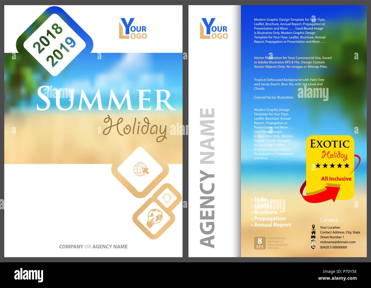 Flyer Template Summer Holiday Stock Vector Image & Art - Alamy