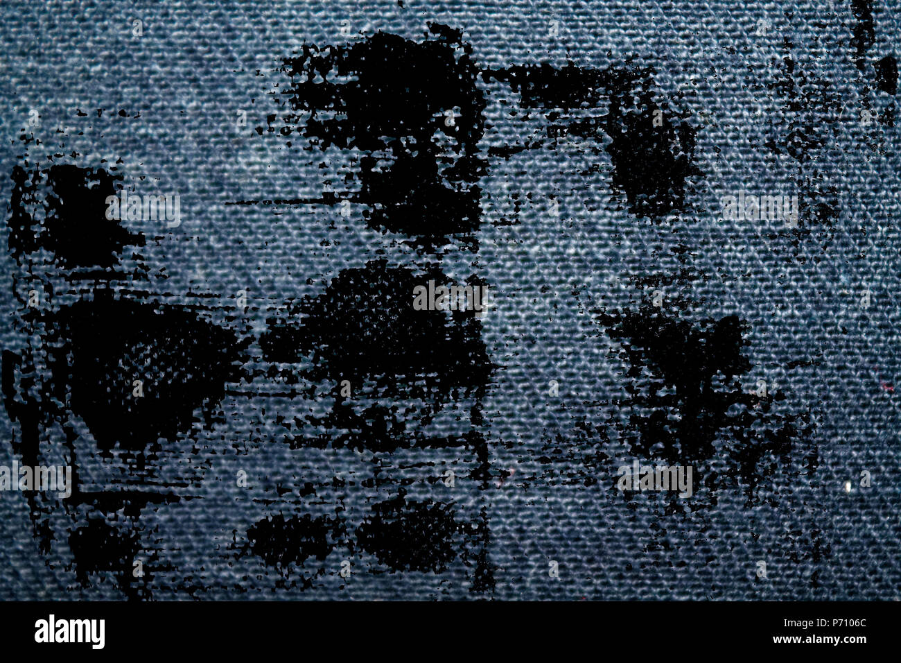 Grunge dirty Blue denim macro texture with seam for jeans background