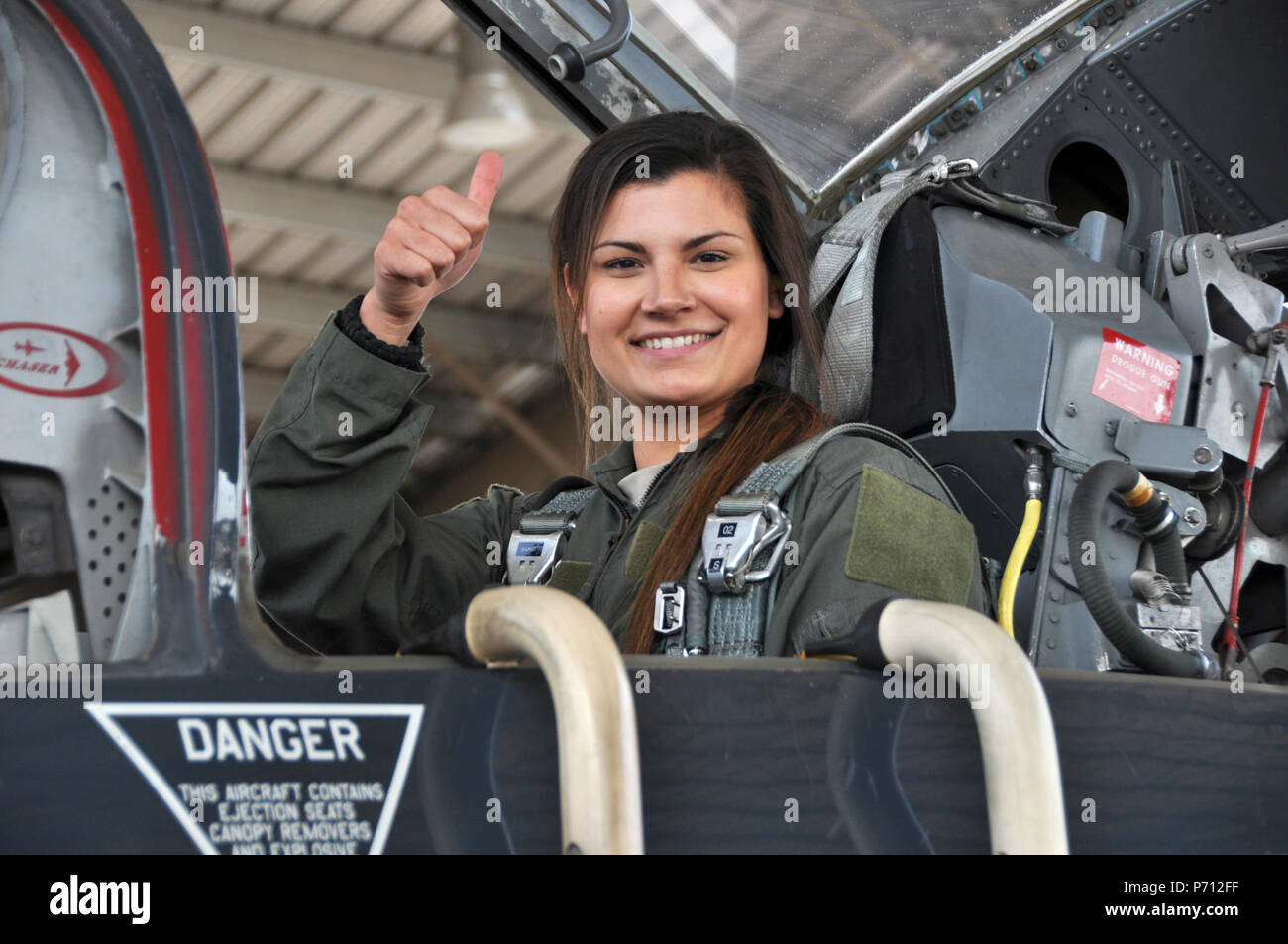 Senior Airman Danielle Langland took an incentive flight in a T38