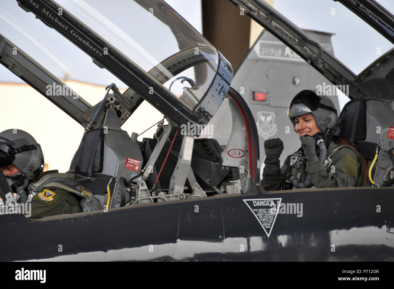 Senior Airman Danielle Langland took an incentive flight in a T38