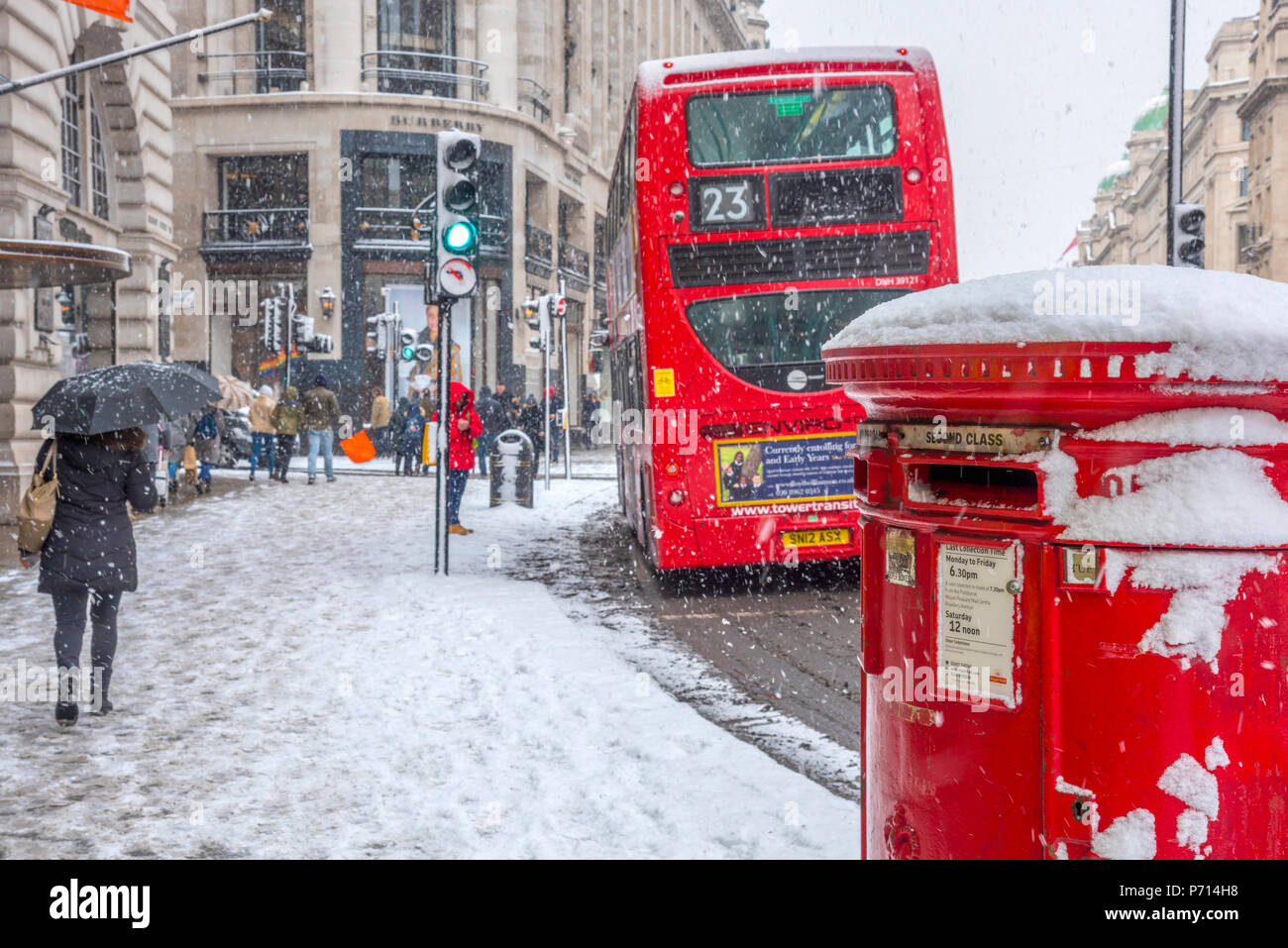 Regent Street in winter, The West End, London, England, United Kingdom, Europe Stock Photo
