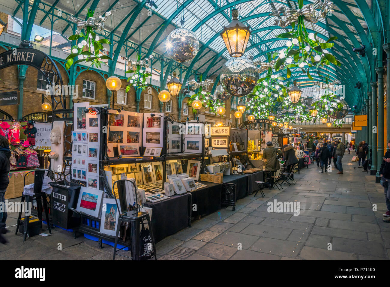 Covent Garden Market at Christmas, London, England, United Kingdom, Europe Stock Photo