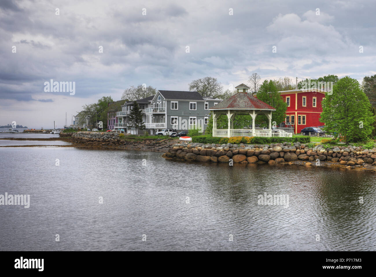 Group of Colorful buildings of Mahone Bay, Nova Scotia Stock Photo Alamy