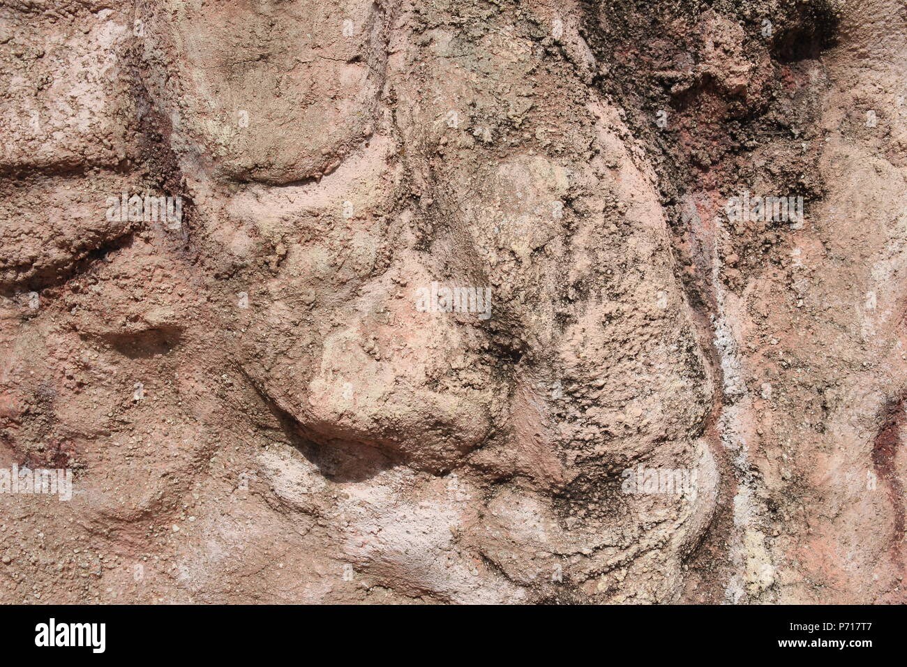 The texture of the masonry walls of light-colored stone Stock Photo