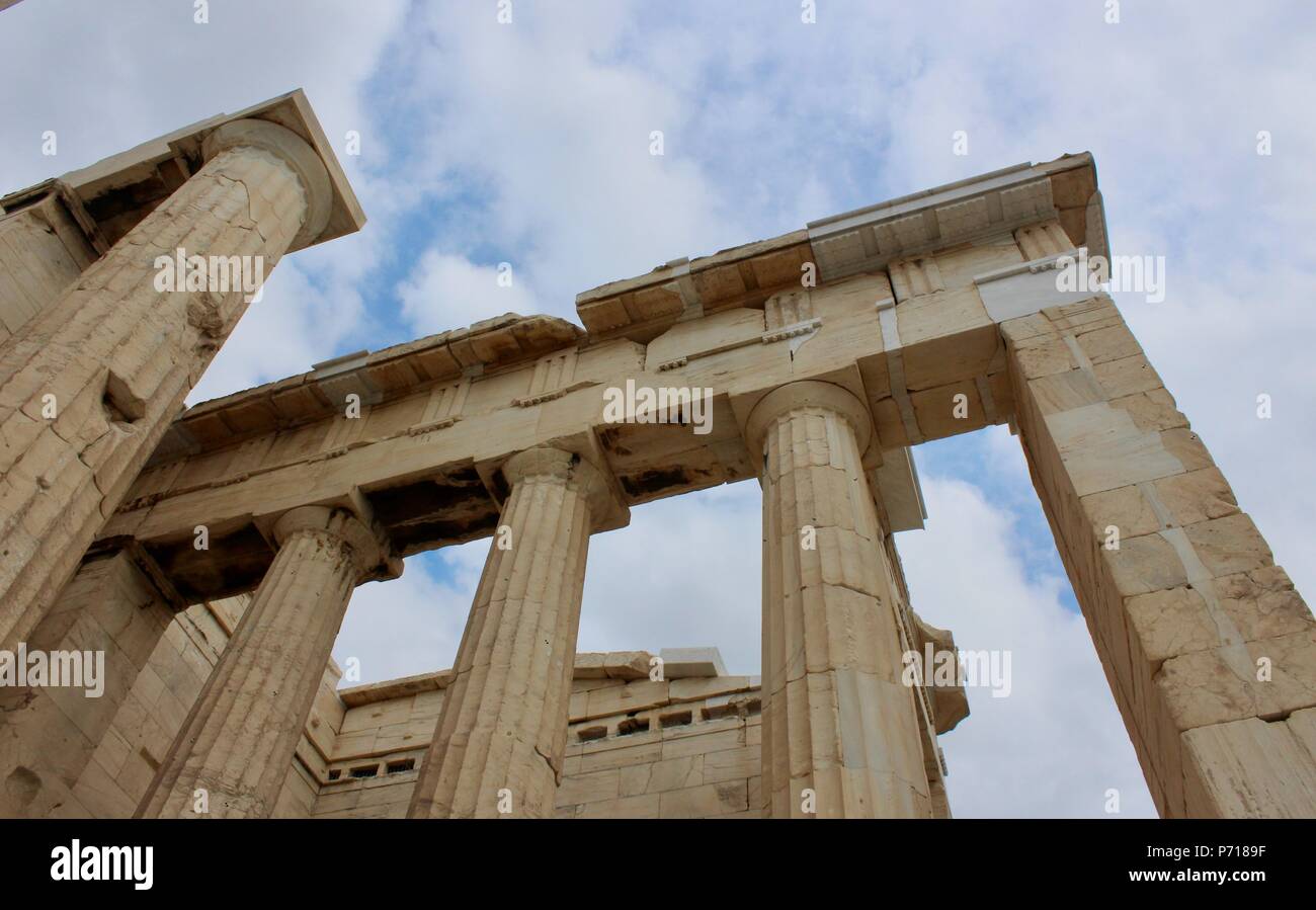 ancient greek architecture in central athens greece Stock Photo - Alamy