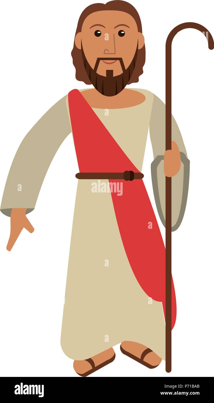 Jesuschrist with stick cartoon Stock Vector Image & Art - Alamy