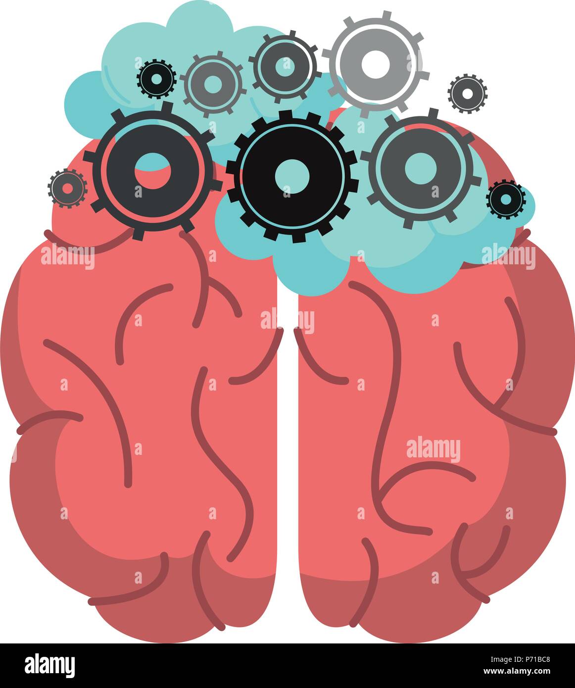 Brain and gears Stock Vector Image & Art Alamy