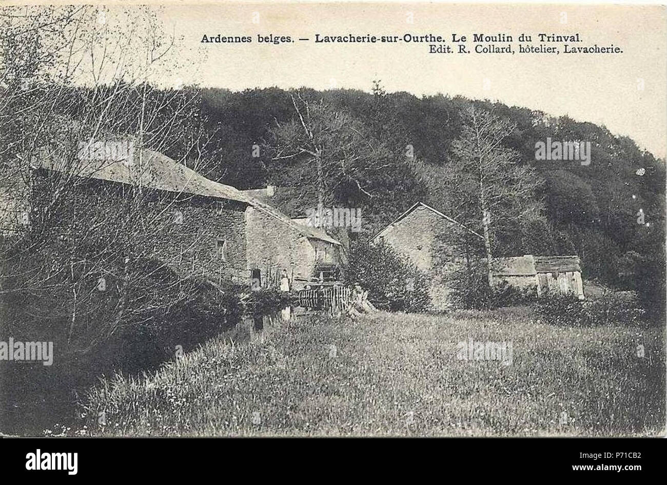 Français : Lavacherie sur Ourthe, Ardenne, Province du Luxembourg. le moulin de Trinval. 7 April 2011, 21:05:55 12 Moulin de Trinval Stock Photo