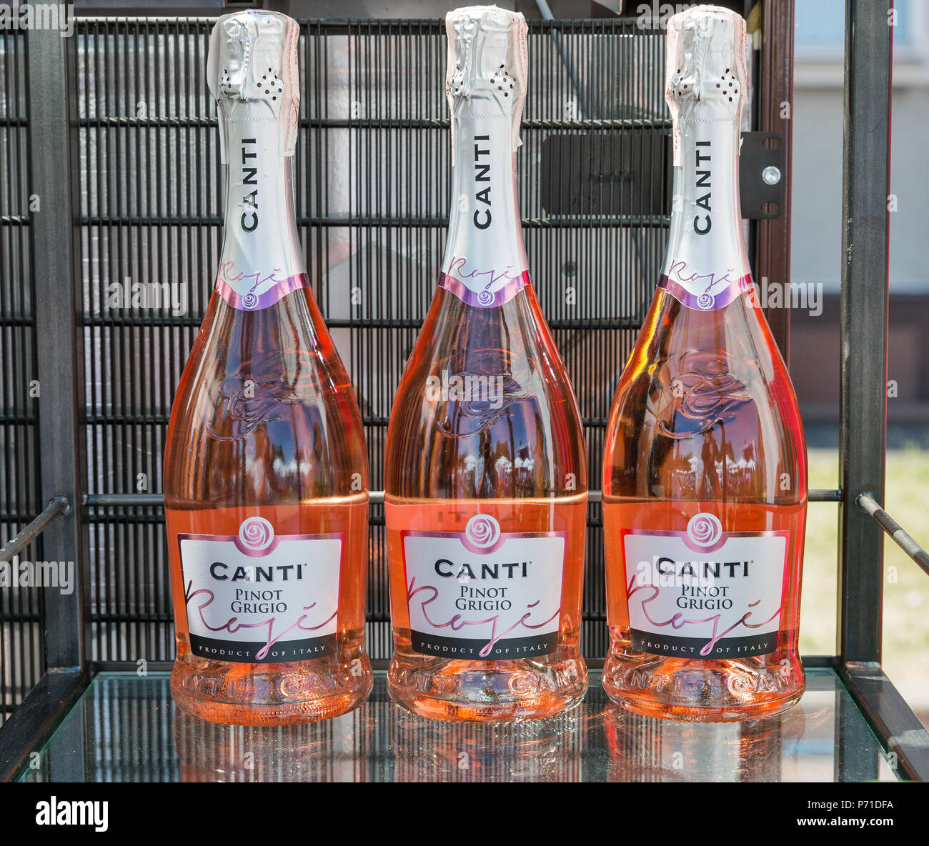 KIEV, UKRAINE JUNE 02, 2018 Canti booth at Kyiv Wine Festival. Big