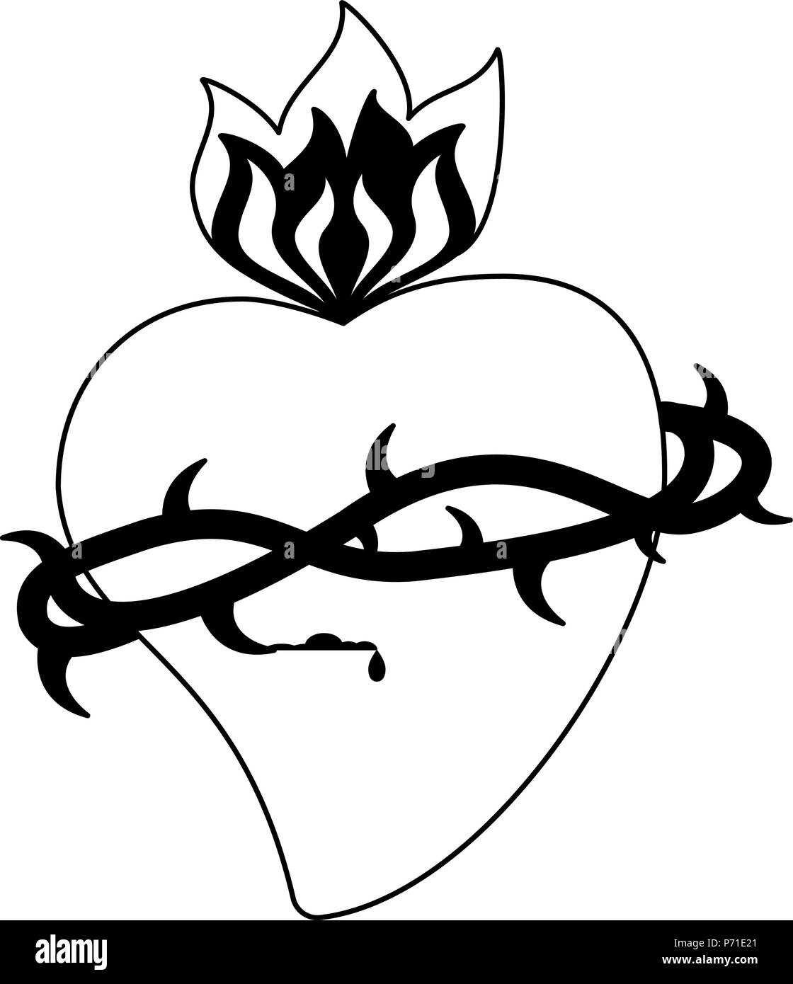 Sacred Heart Black And White