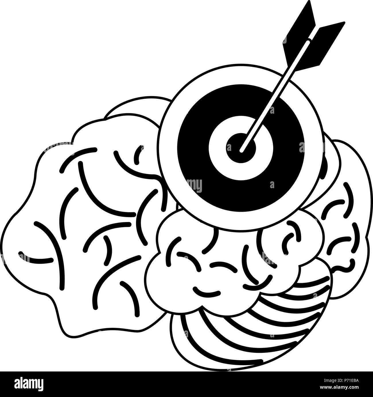 Human brain cartoon in black and white Stock Vector Image & Art - Alamy