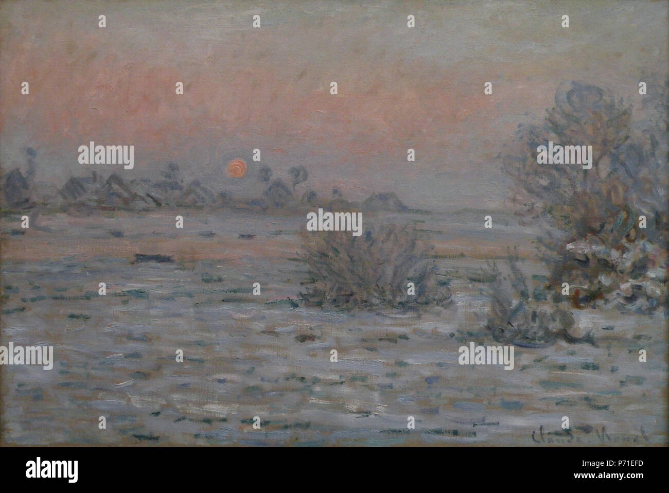 167 MuMA - Monet - Soleil d'hiver à Lavacourt Stock Photo