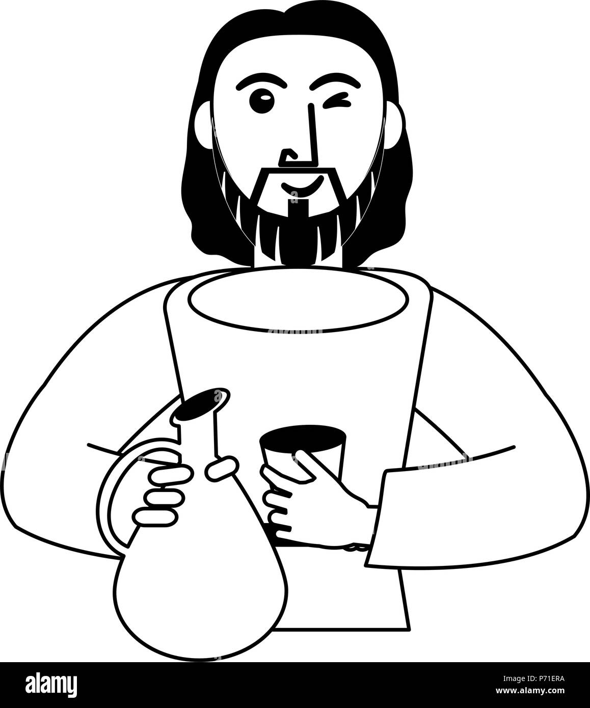 Jesus turning water into wine Stock Vector Images - Alamy