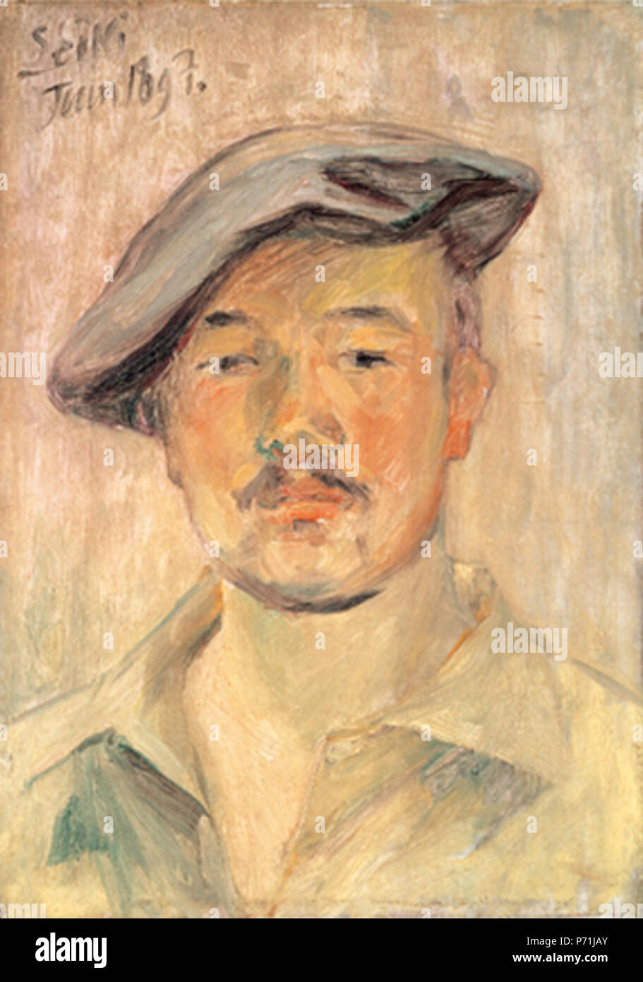 English Selfportrait with beret, by Kuroda Seiki, Kume Museum of Art, Shinagawa, Tokyo, Japan