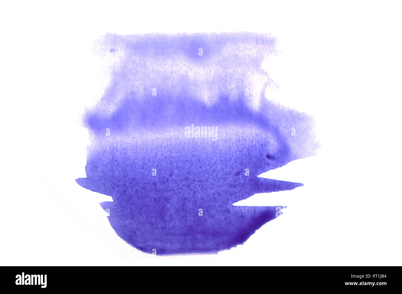 Violet watercolor stain isoalted on white background for your design. Stock Photo