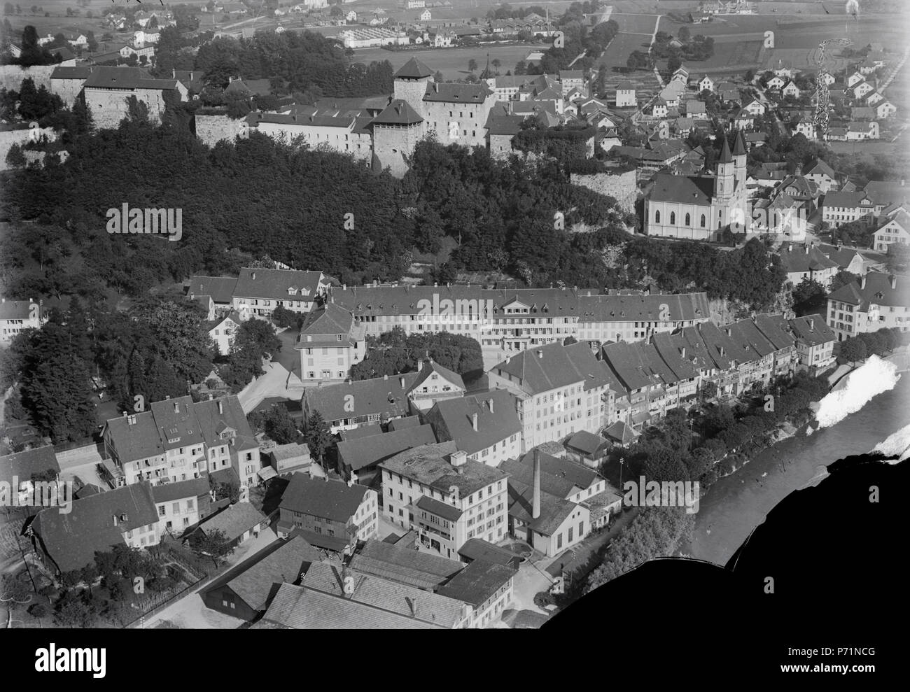 40 ETH-BIB-Aarburg aus 100 m-Inlandflüge-LBS MH01-004210 Stock Photo