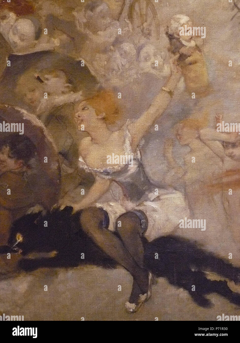 Francais Detail 138 Une Jeune Femme Sur Le Dos D Un Enorme Chat Noir Tend Un Bebe Au Dessus De La Foule English A Young Woman On A Huge Black