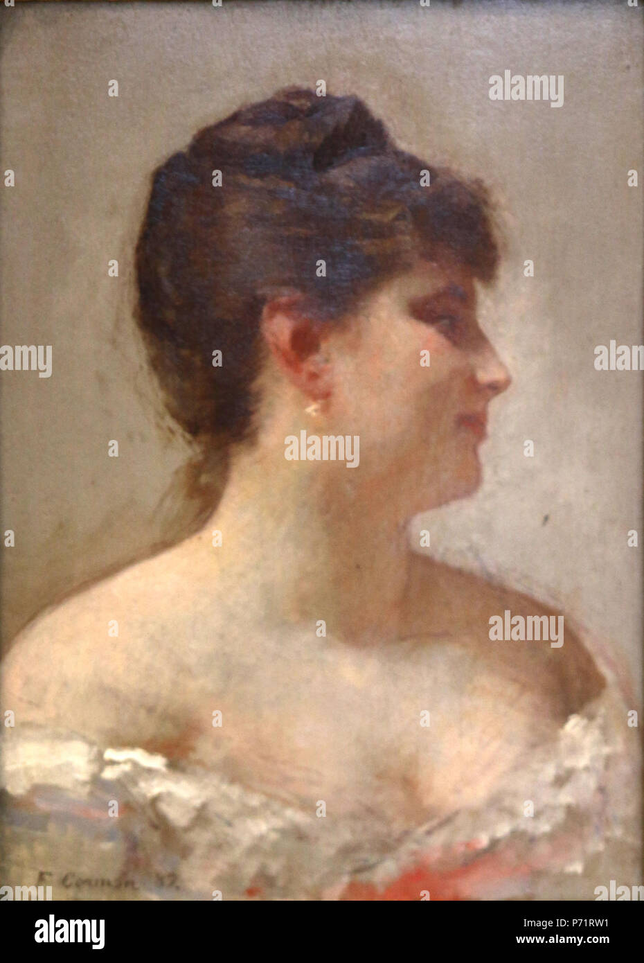 .   1887 122 Fernand Cormon-Portrait de Madame Cormon Stock Photo