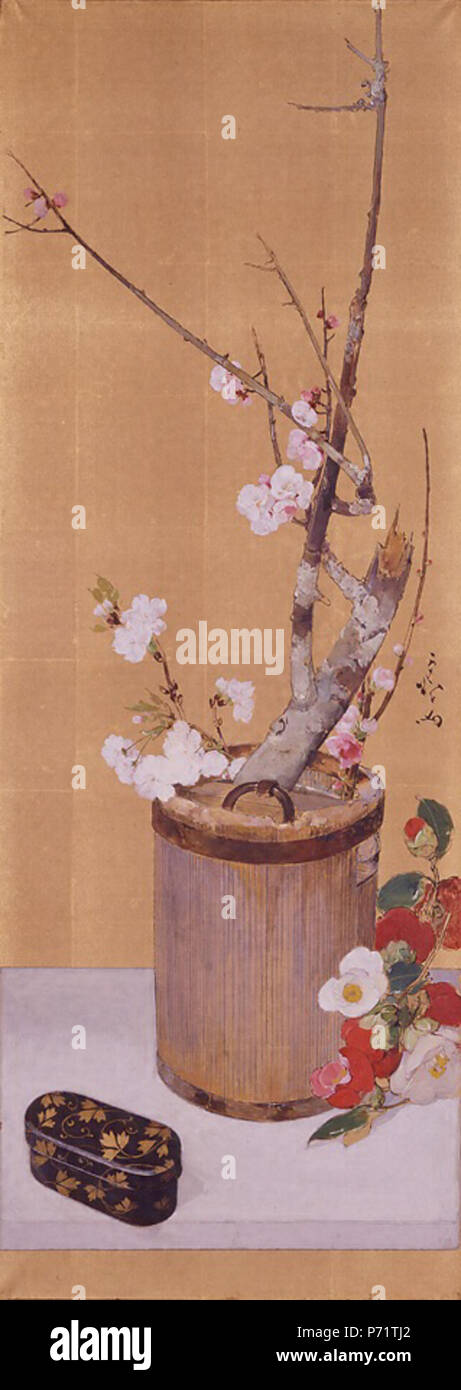 English Still Life With Plum And Camellia By Kawamura Kiyoo Mie Prefectural Art Museum Tsu Mie Japan 日本語 梅と椿の静物 川村清雄筆 Before 1929 219 Still Life With Plum And Camellia By Kawamura