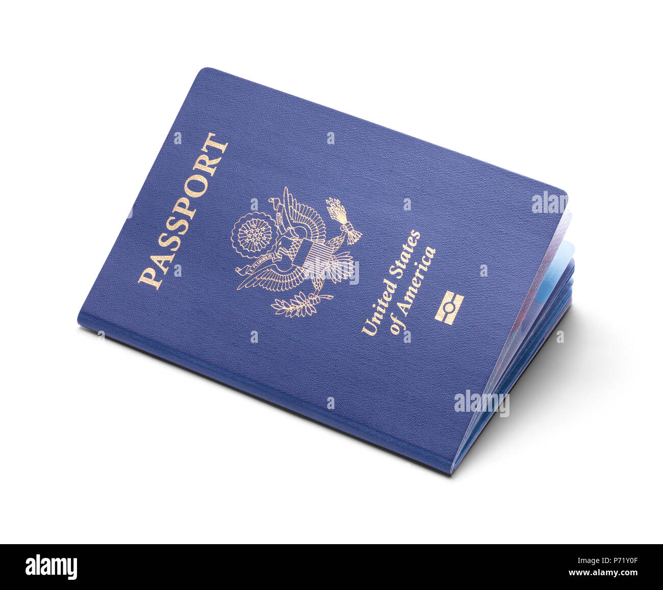 United States of America Passport Isolated on a White Background. Stock Photo