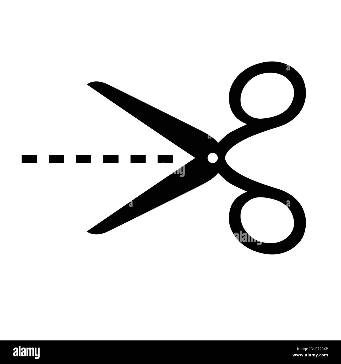 Scissors silhouette icon. Black and white vector illustration on isolated background No.3 Stock Vector