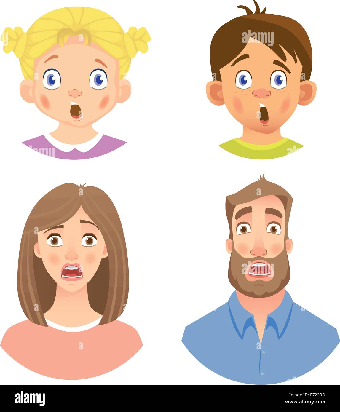 Emotions Of Human Face Set Of Avatars With Different Emotions Vector Illustration Stock Vector 2275