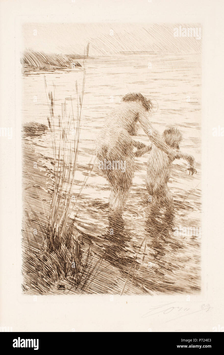8 Anders Zorn - A Première (etching) 1890 Stock Photo