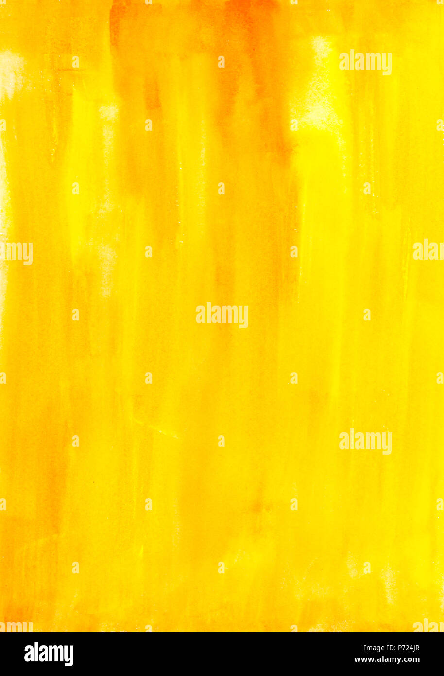 Abstract painting with bright yellow paint strokes, full frame Stock