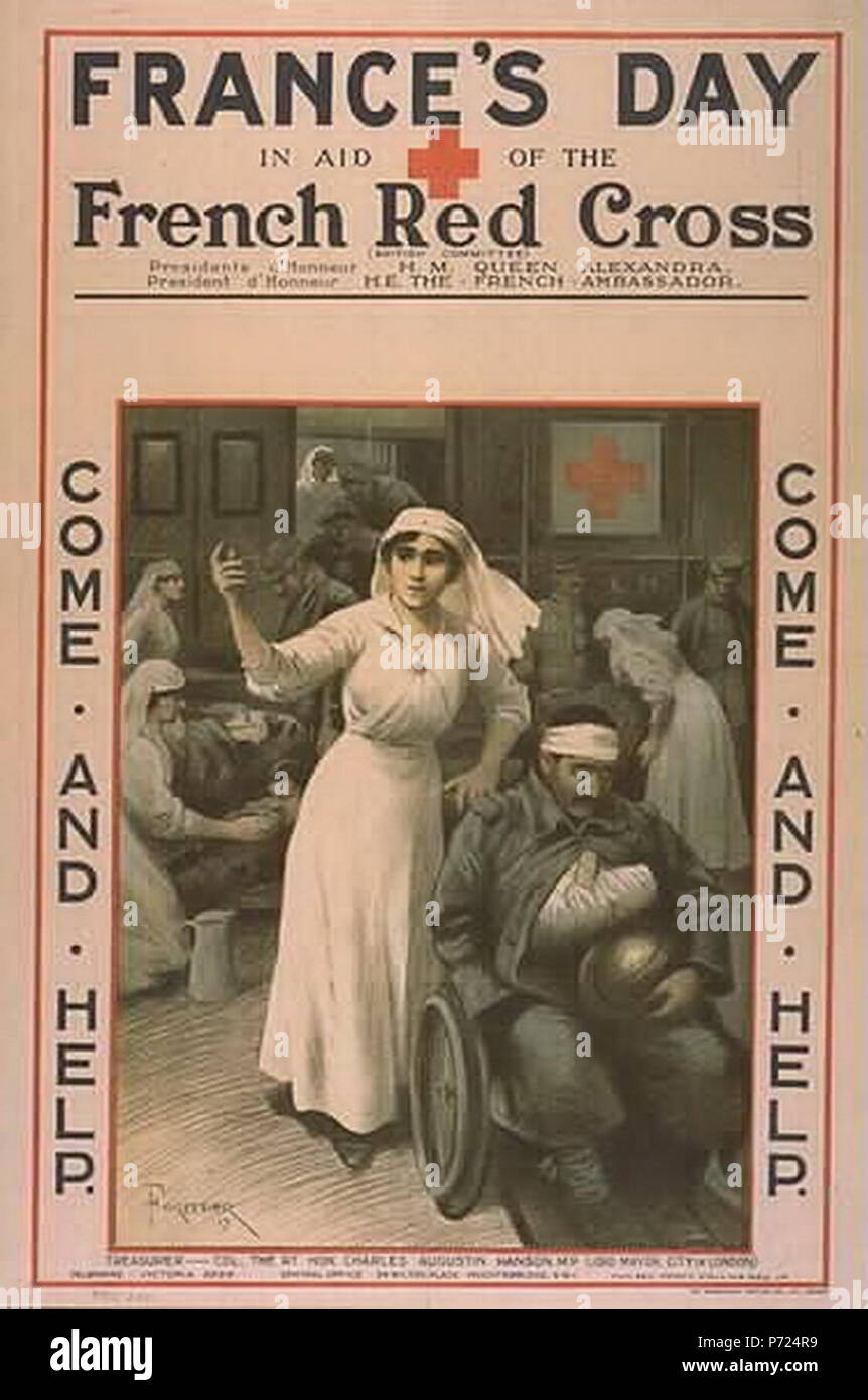 France's Day in aid of the French Red Cross, 1917. (Poster, 29.90 in. (75.95 cm.) (height) by 20.00 in. (50.80 cm.) . 1917 45 Henri-Claude Forestier - France's Day in aid of the French Red Cross, 1917 Stock Photo