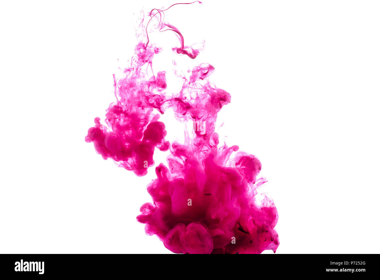 close-up view of bright pink paint splashes isolated on white Stock Photo