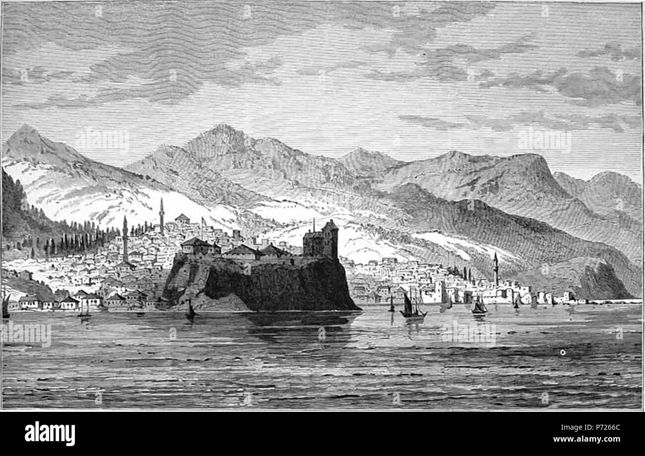 English: Trebizond from the sea, Illustrated London News, 19 October 1895 . 5 September 2013, 10:00:02 15 Trebizond Illustrated London News 1895 Stock Photo