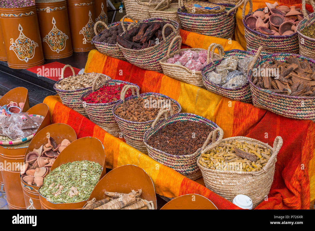 Spice Market, Souk, Mellah (Old Jewish Quarter), Marrakesh (Marrakech), Morocco, North Africa, Africa Stock Photo