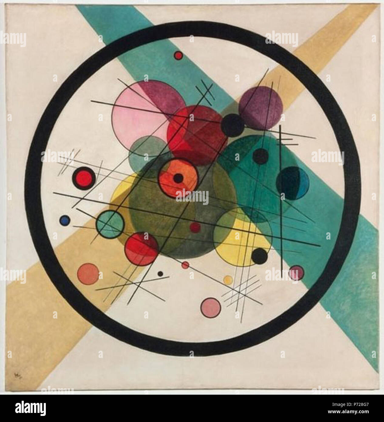 . Circles in a Circle .  English: Circles in a Circle . 1923 51 Vassily Kandinsky, 1923 - Circles in a Circle Stock Photo