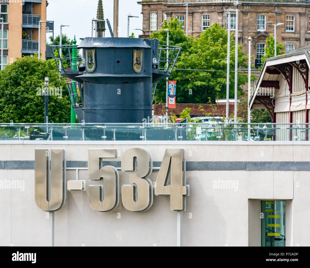 Nazi German submarine U-534  museum,  Woodside Ferry Terminal, Birkenhead, Merseyside, England, UK Stock Photo