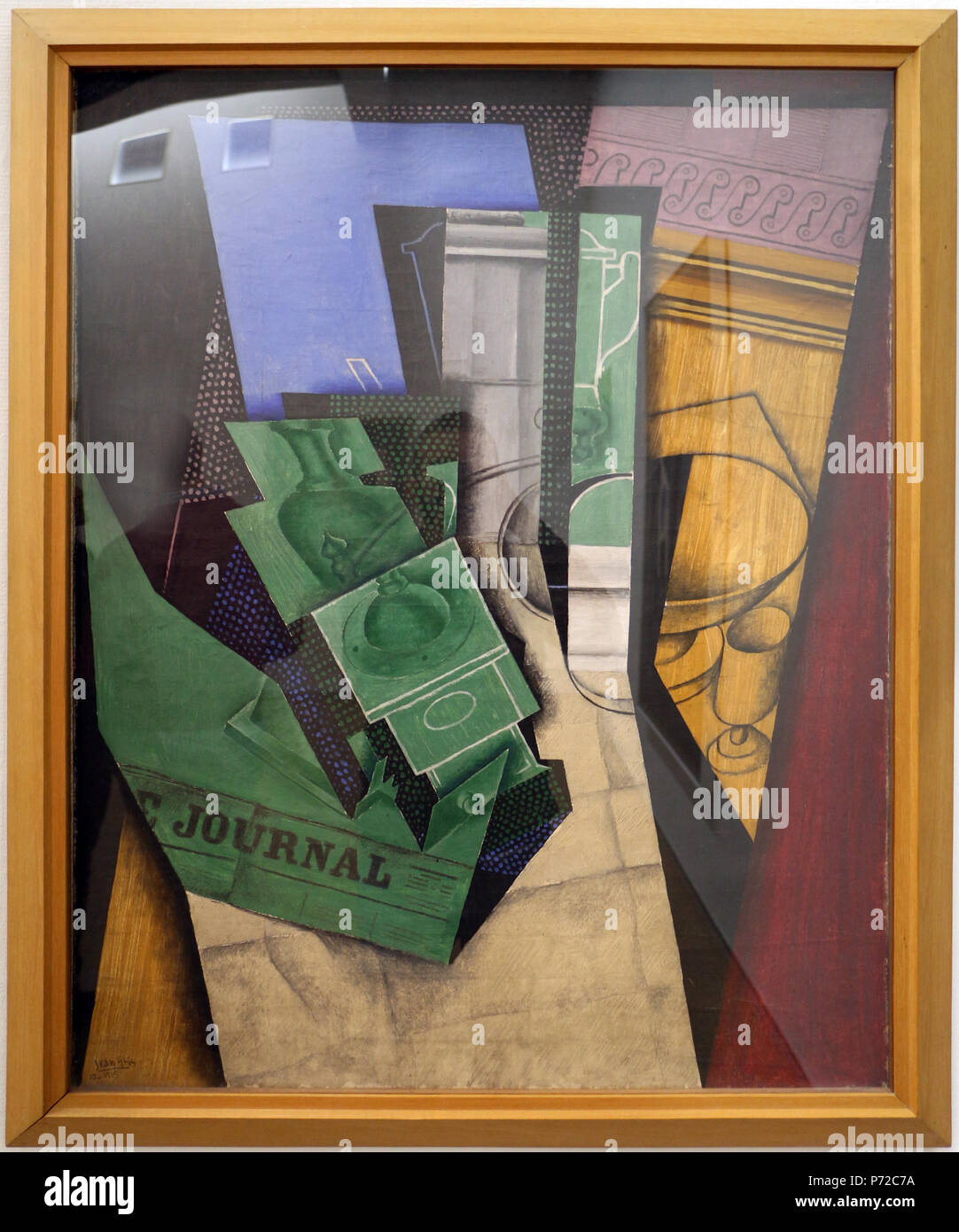 English: Paintings in the Musée national d'art moderne . 1915 149 Juan gris, la colazione, 1915 Stock Photo