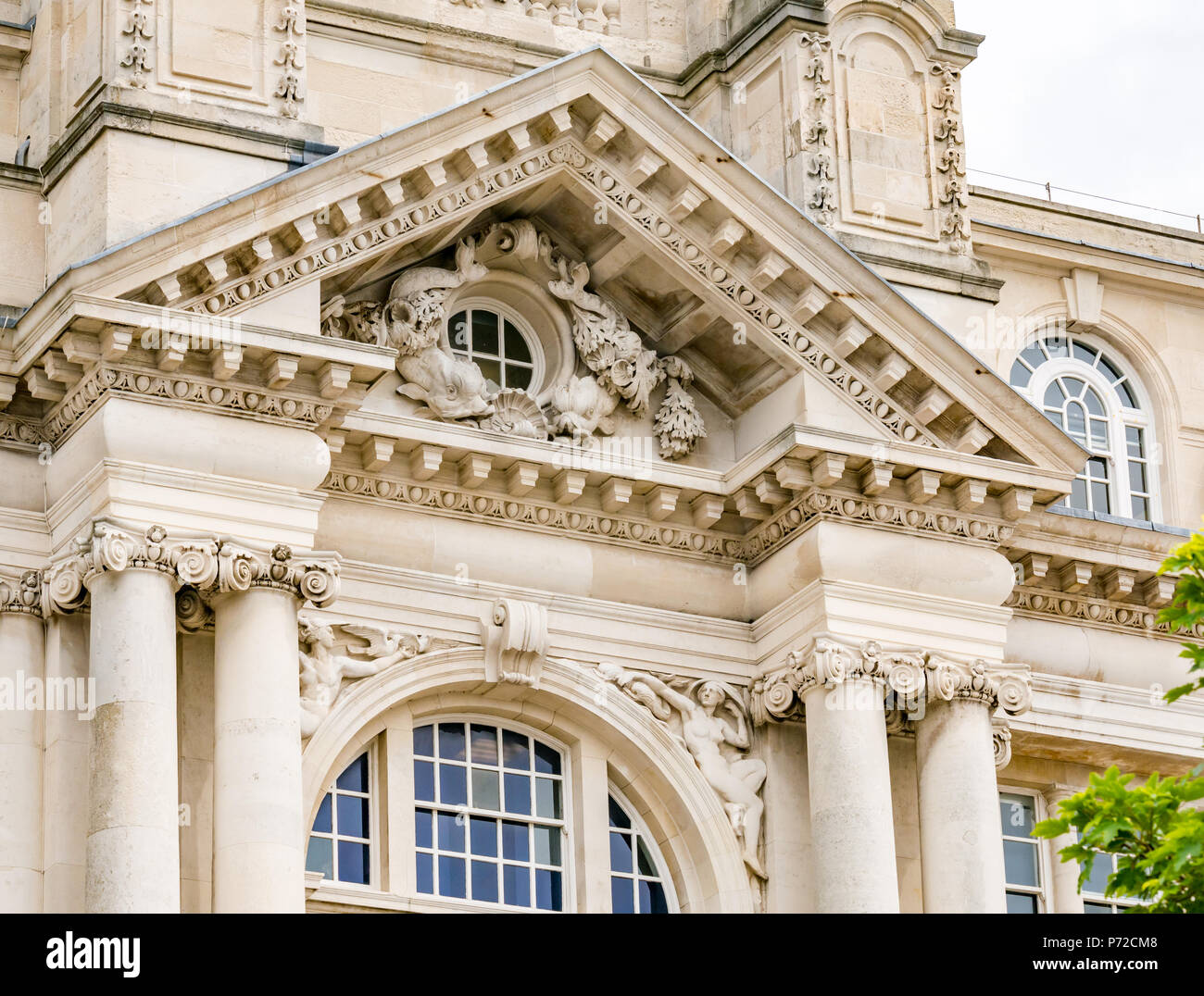 Ornate window architrave, Port of Liverpool Edwardian Baroque building, Liverpool, England, UK Stock Photo