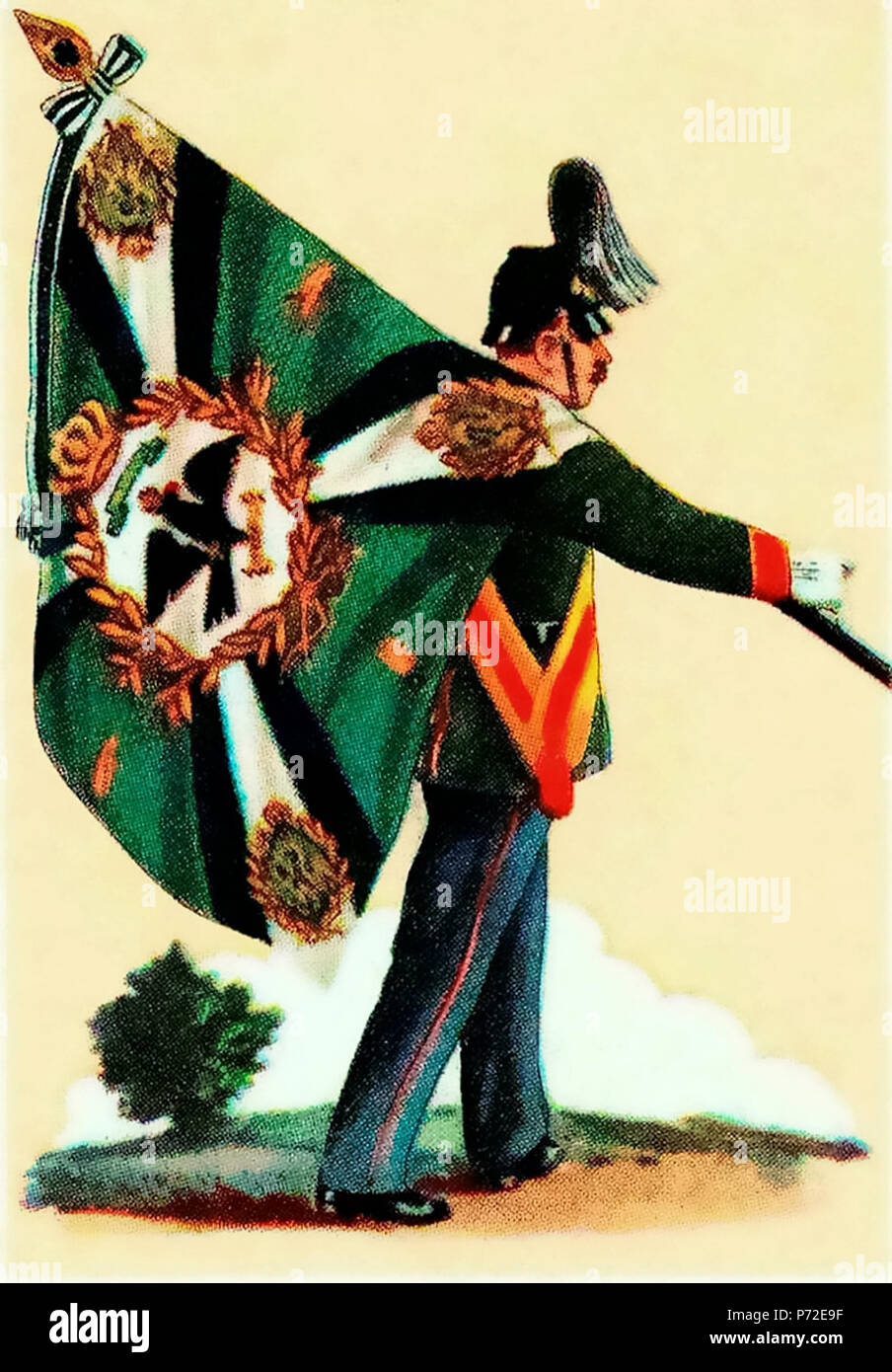 Deutsch: Fahne des Brandesburgischen Jäger-Bataillons Nr. 3, verliehen am 28. August 1902. 14 July 2016, 07:46:19 9 Fahne von 1902 Jab 3 Lubben Stock Photo