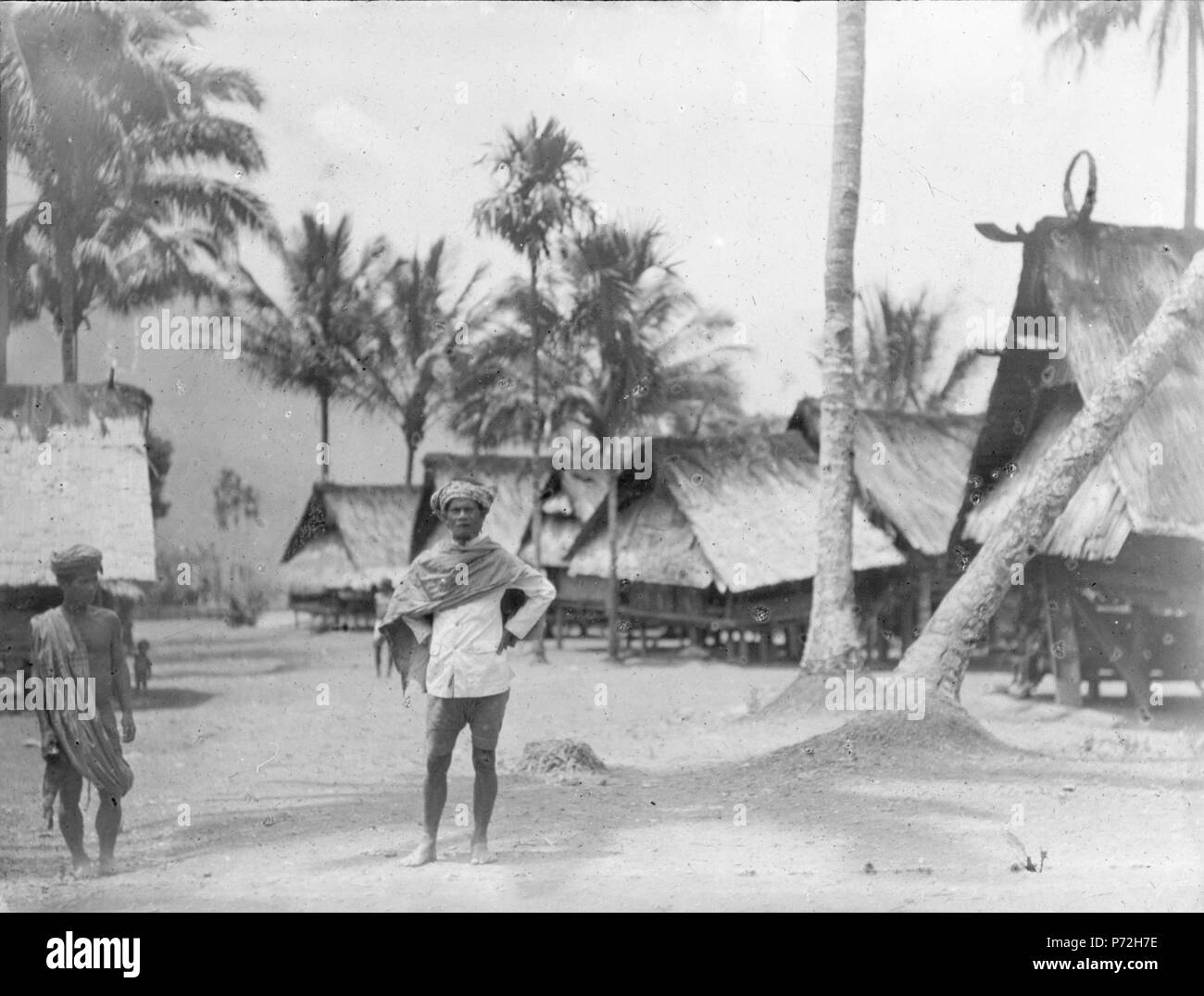 7 Byscen. I förgrunden är byns hövding (kapala). Sulawesi. Indonesien - SMVK - 1599D Stock Photo
