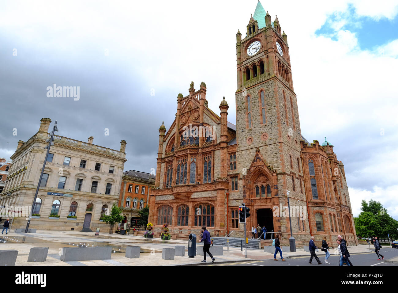 The Guildhall in Derry, County Londonderry, Ulster, Northern Ireland, United Kingdom, Europe Stock Photo