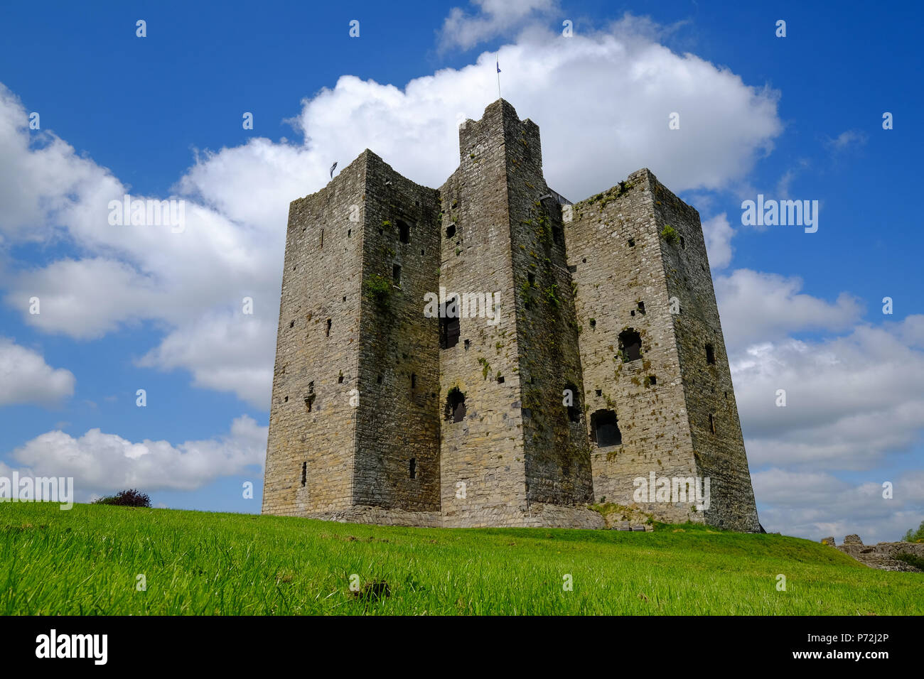 Trim Castle, Norman castle on the south bank of the River Boyne in Trim, County Meath, Leinster, Republic of Ireland, Europe Stock Photo