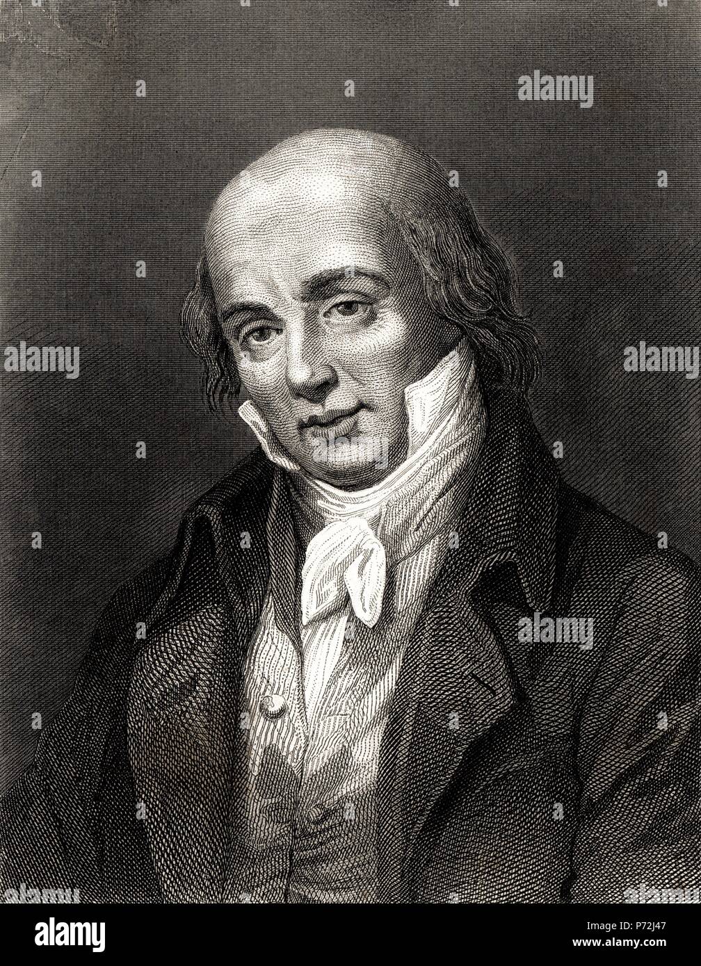 Pierre-Jean de Beranger (1780-1857), poeta y autor de canciones francés. Grabado de 1866. Stock Photo