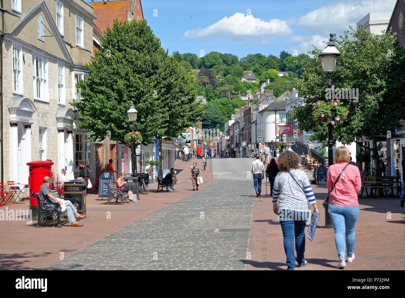 The High Street on a sunny summers day in Lewes East Sussex England UK Stock Photo