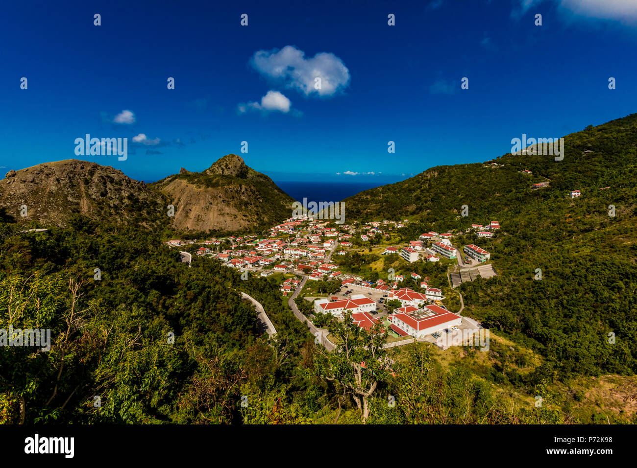 Scenery in Saba, a Caribbean island, the smallest special municipality of the Netherlands, Caribbean, Central America Stock Photo