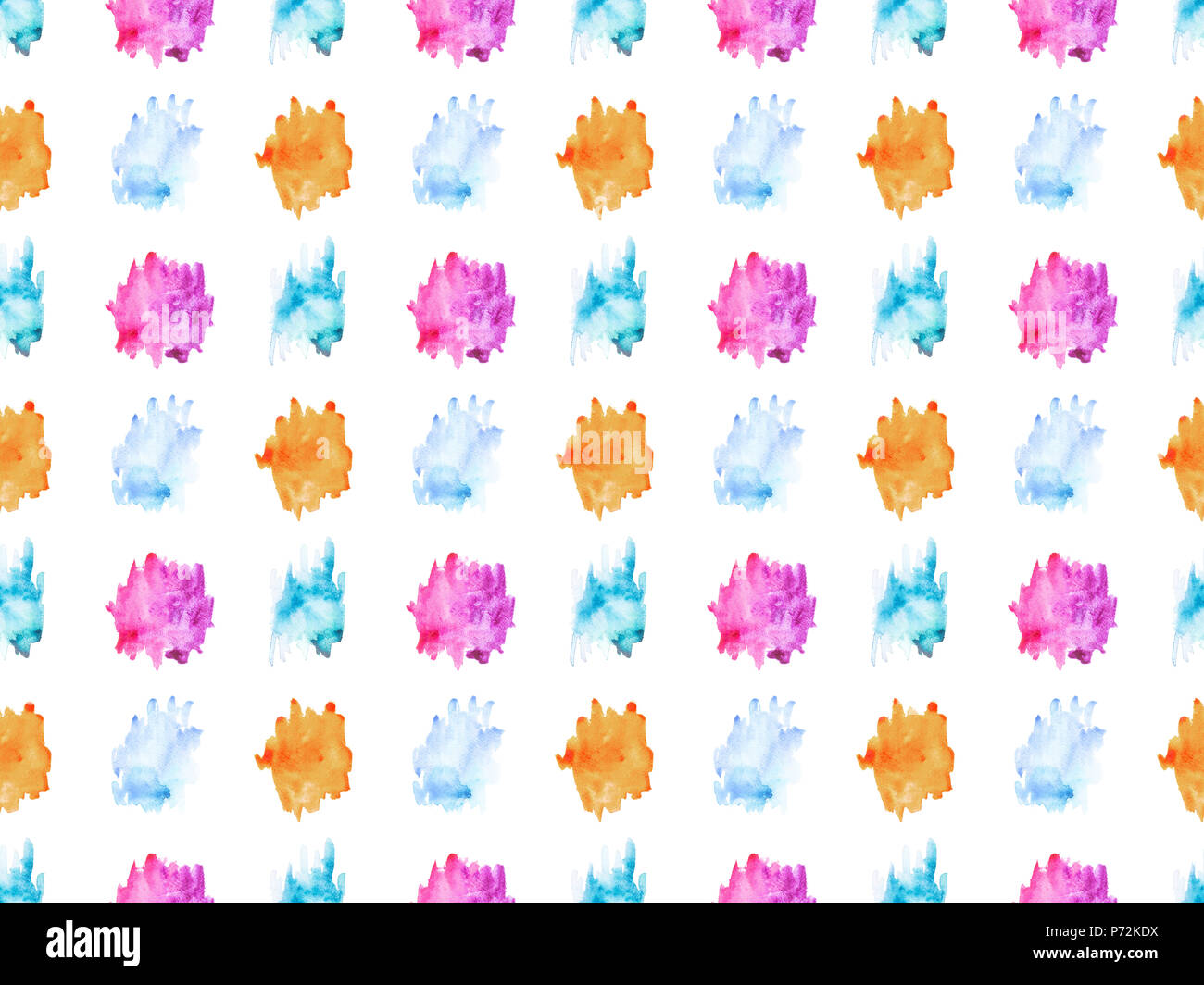 seamless pattern with colorful watercolor paint spots, isolated on ...