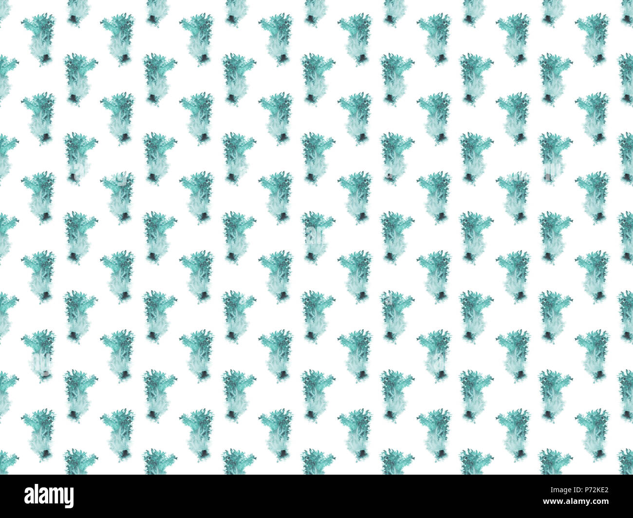 seamless pattern with green watercolor paint spots, isolated on white ...