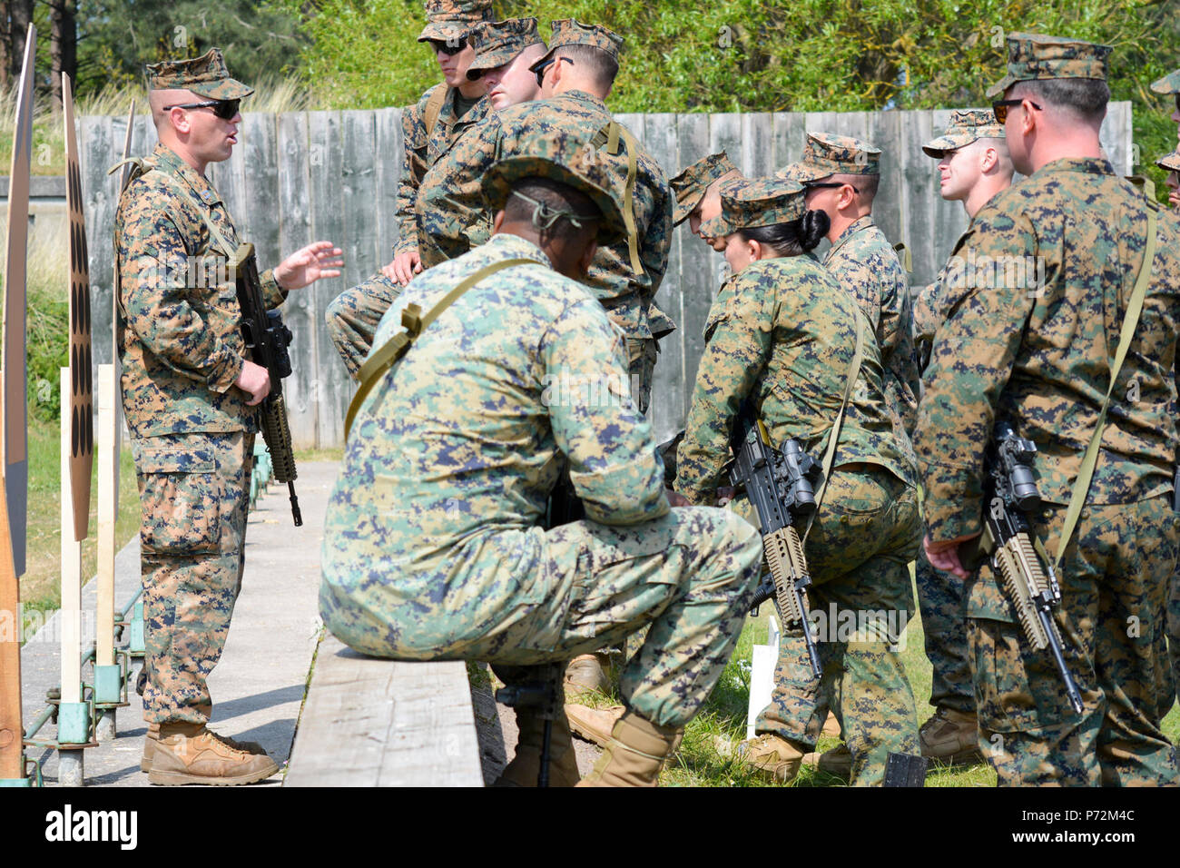 U.S. Marine Corps Capt. Jared Dalton, commanding officer, Marksmanship ...
